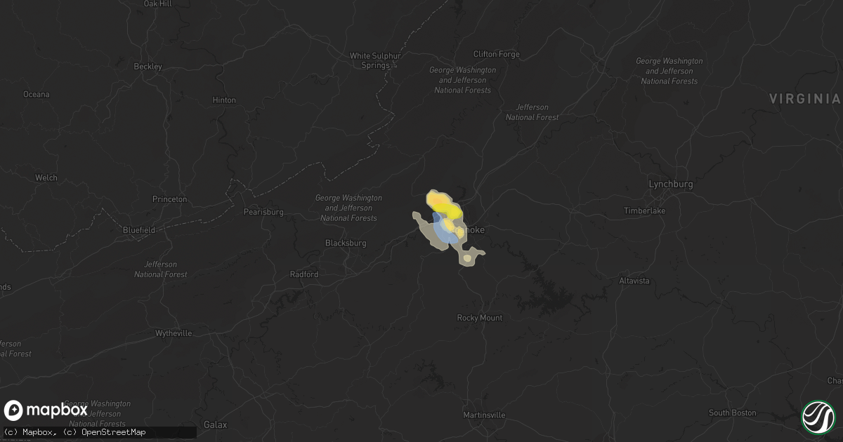 Hail map in Salem, VA on September 28, 2019