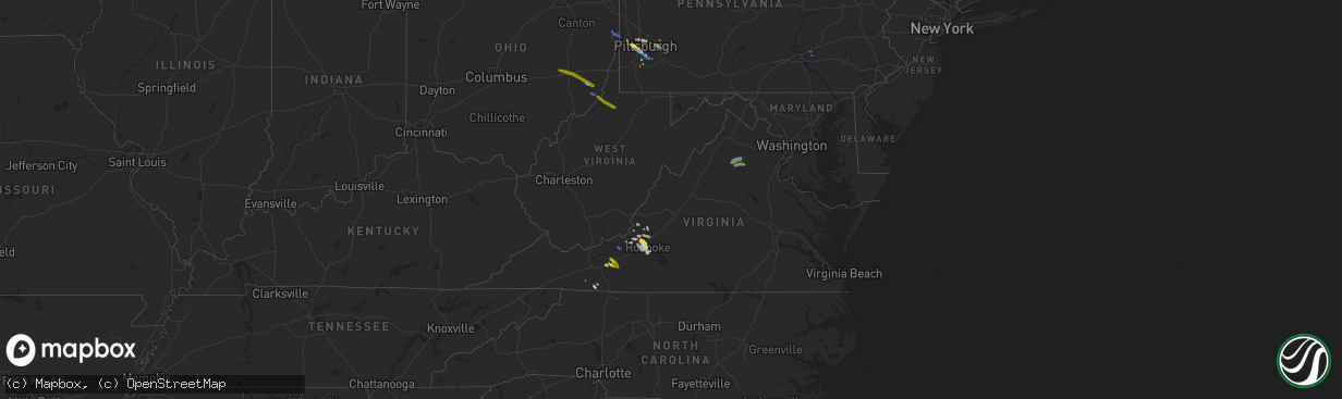 Hail map in Virginia on September 28, 2019