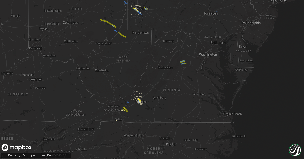 Hail map in Virginia on September 28, 2019