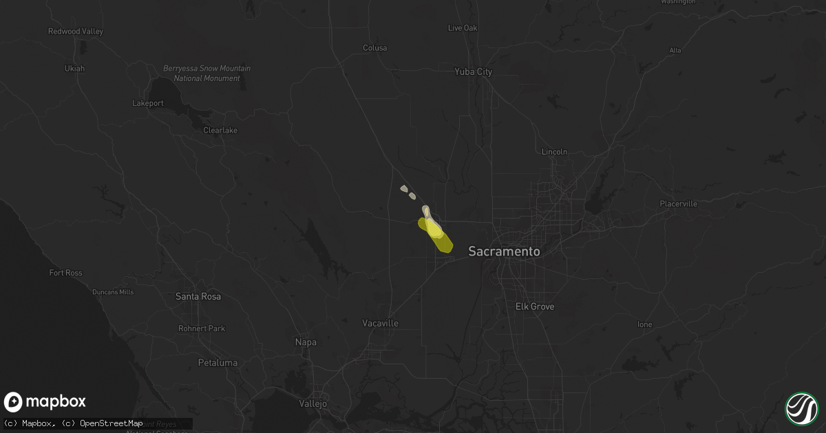 Hail map in Woodland, CA on September 28, 2019
