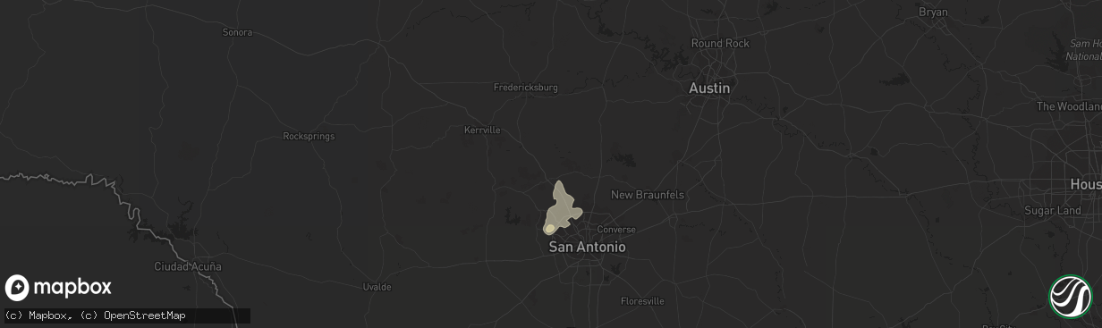 Hail map in Boerne, TX on September 28, 2021