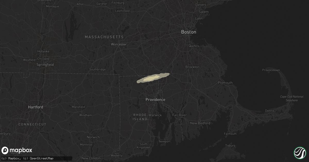 Hail map in Cumberland, RI on September 28, 2021