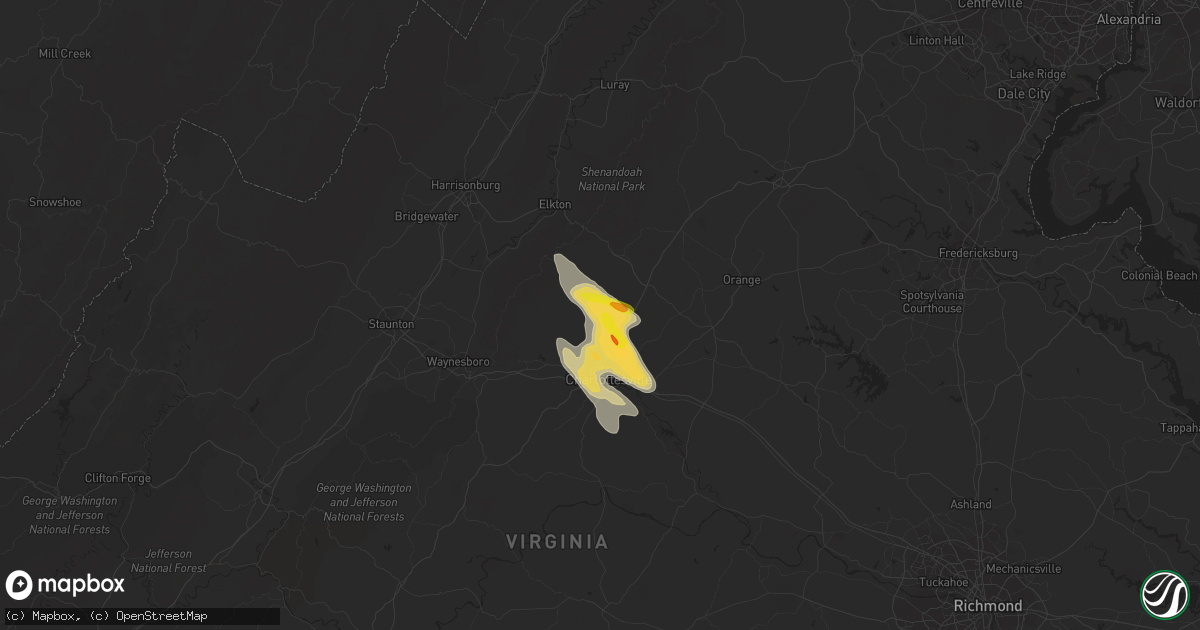 Hail map in Earlysville, VA on September 28, 2021