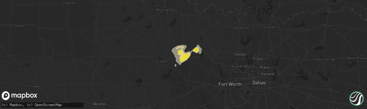 Hail map in Jacksboro, TX on September 28, 2021