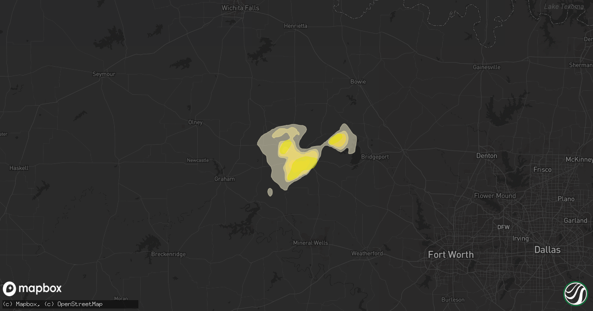 Hail map in Jacksboro, TX on September 28, 2021