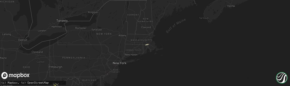 Hail map in Massachusetts on September 28, 2021