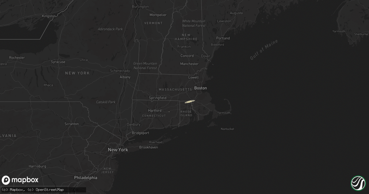 Hail map in Rhode Island on September 28, 2021