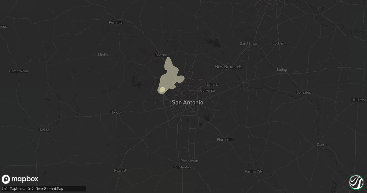 Hail map in San Antonio, TX on September 28, 2021