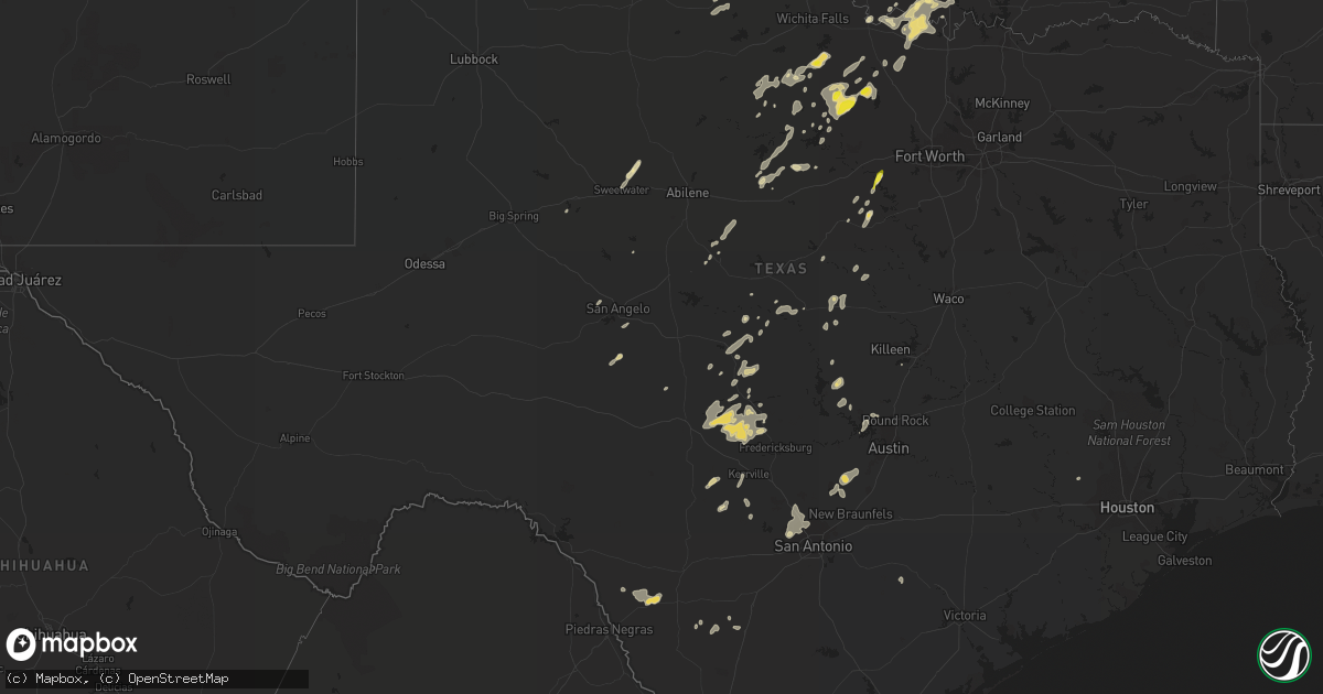 Hail map in Texas on September 28, 2021