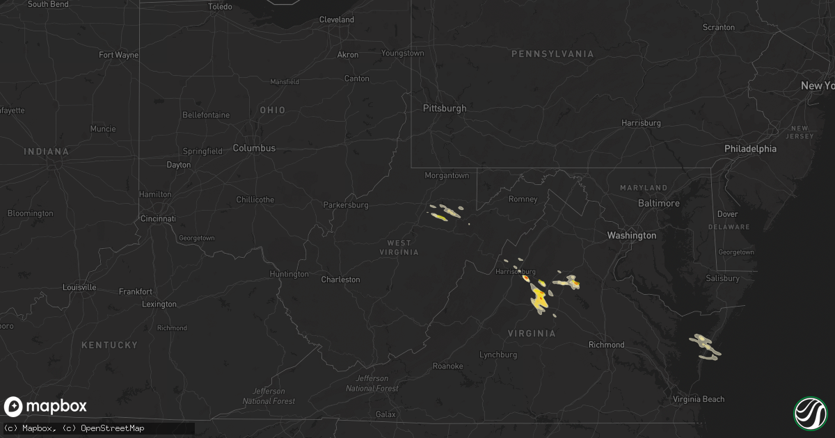 Hail map in West Virginia on September 28, 2021