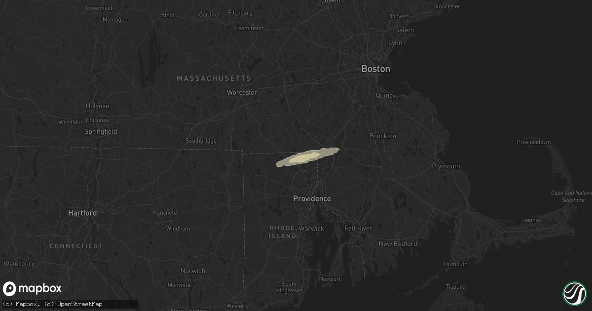 Hail map in Woonsocket, RI on September 28, 2021