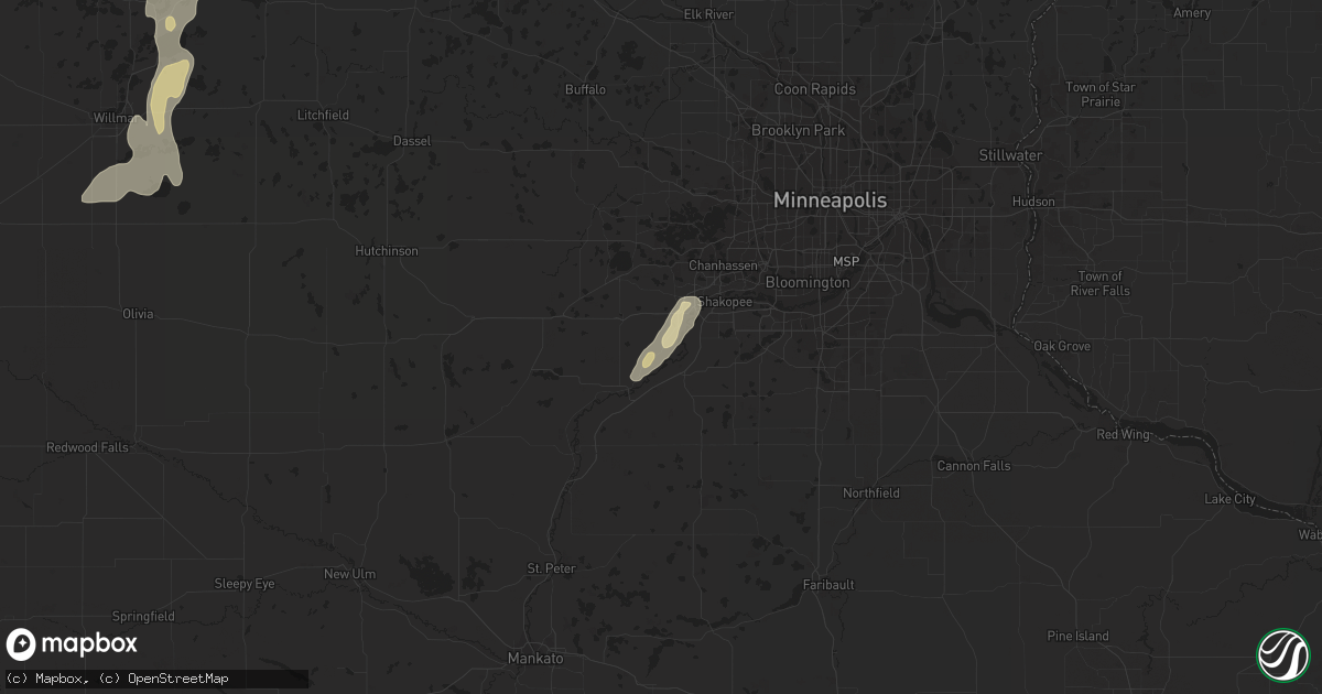 Hail map in Carver, MN on September 28, 2023