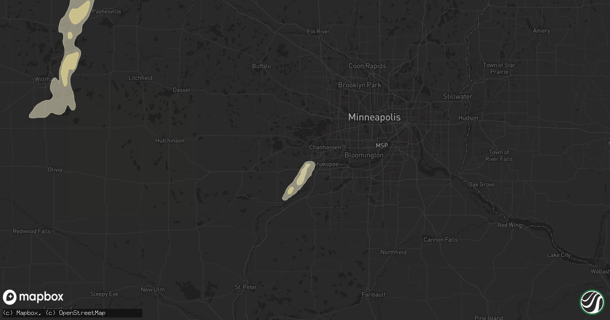 Hail map in Chaska, MN on September 28, 2023