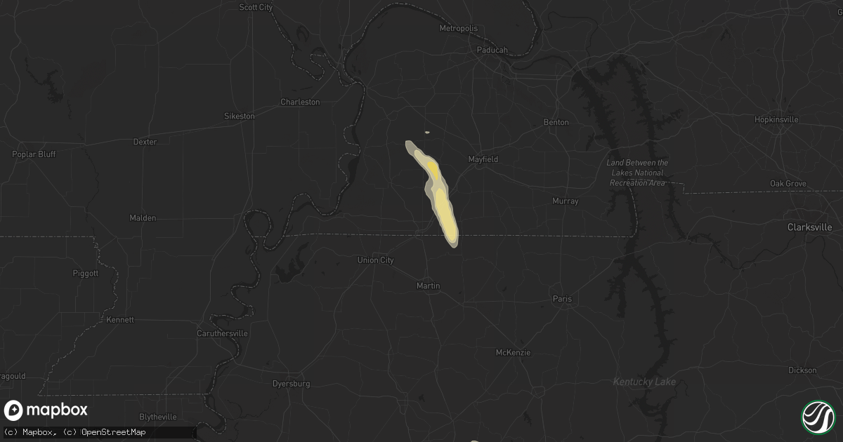 Hail map in Fulton, KY on September 28, 2023