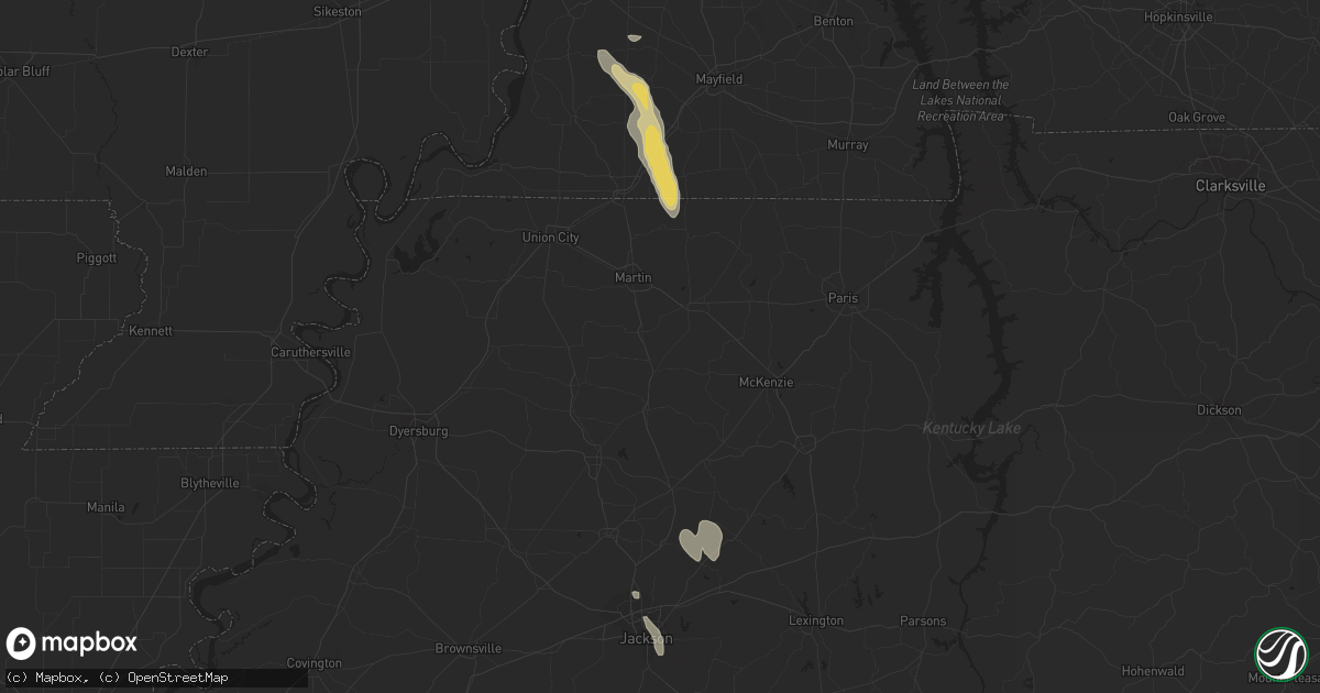 Hail map in Martin, TN on September 28, 2023