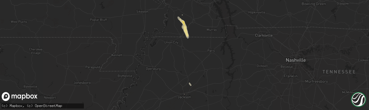 Hail map in Medina, TN on September 28, 2023