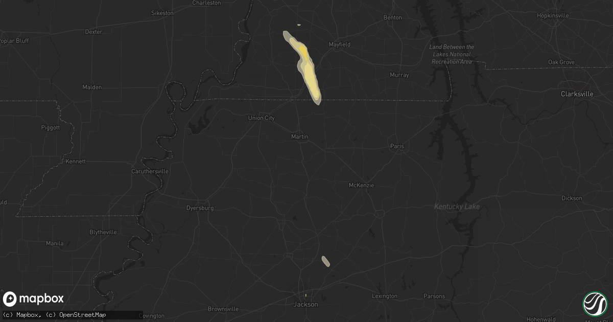 Hail map in Medina, TN on September 28, 2023