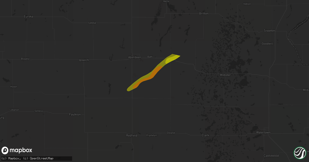 Hail map in Stratford, SD on September 28, 2023
