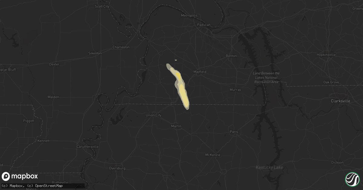 Hail map in Water Valley, KY on September 28, 2023