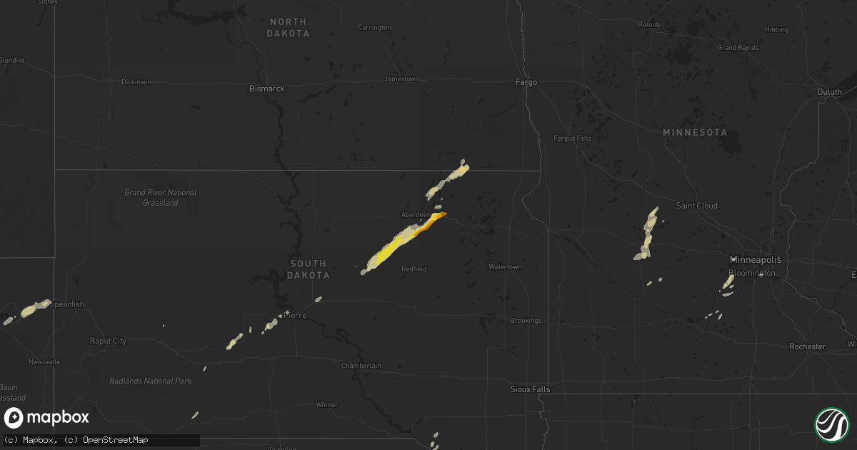 Hail map on September 28, 2023