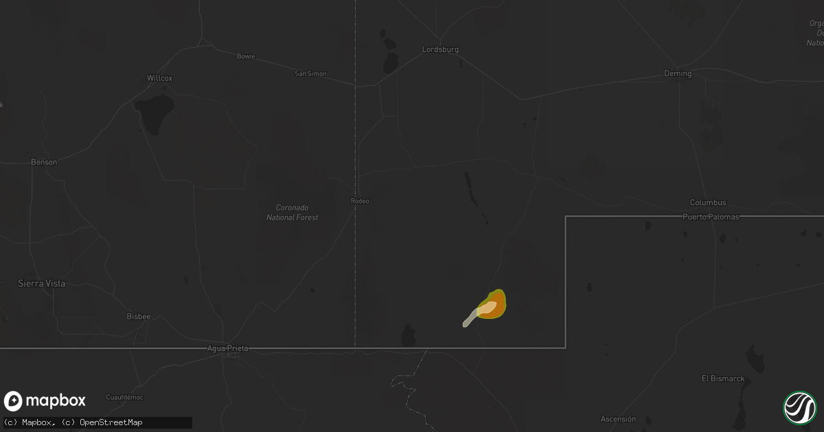 Hail map in Animas, NM on September 28, 2025