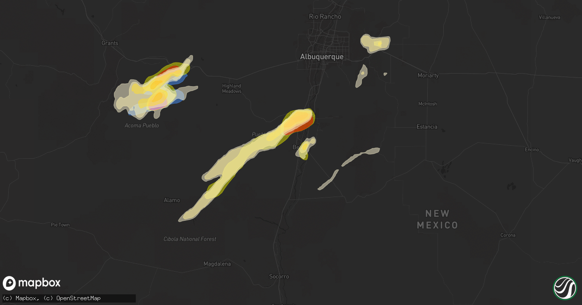 Hail map in Belen, NM on September 28, 2025