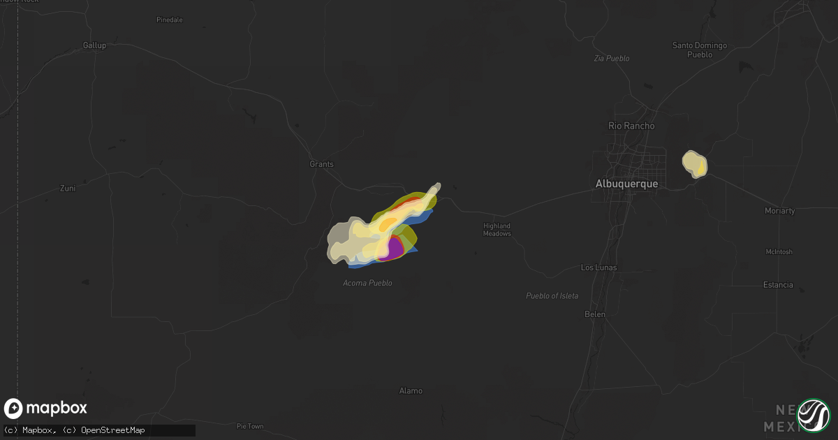 Hail map in Casa Blanca, NM on September 28, 2025