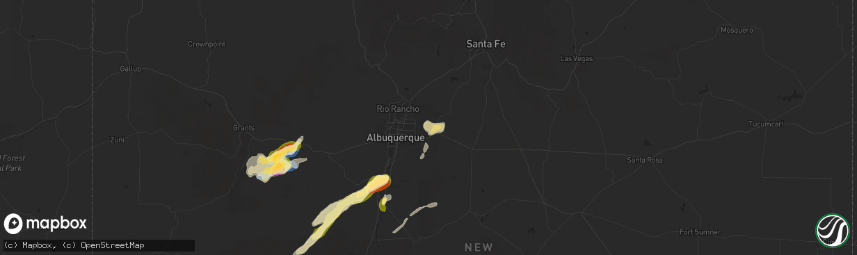 Hail map in Cedar Crest, NM on September 28, 2025