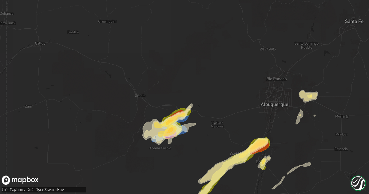 Hail map in Cubero, NM on September 28, 2025