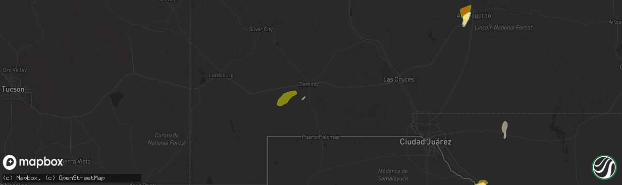 Hail map in Deming, NM on September 28, 2025