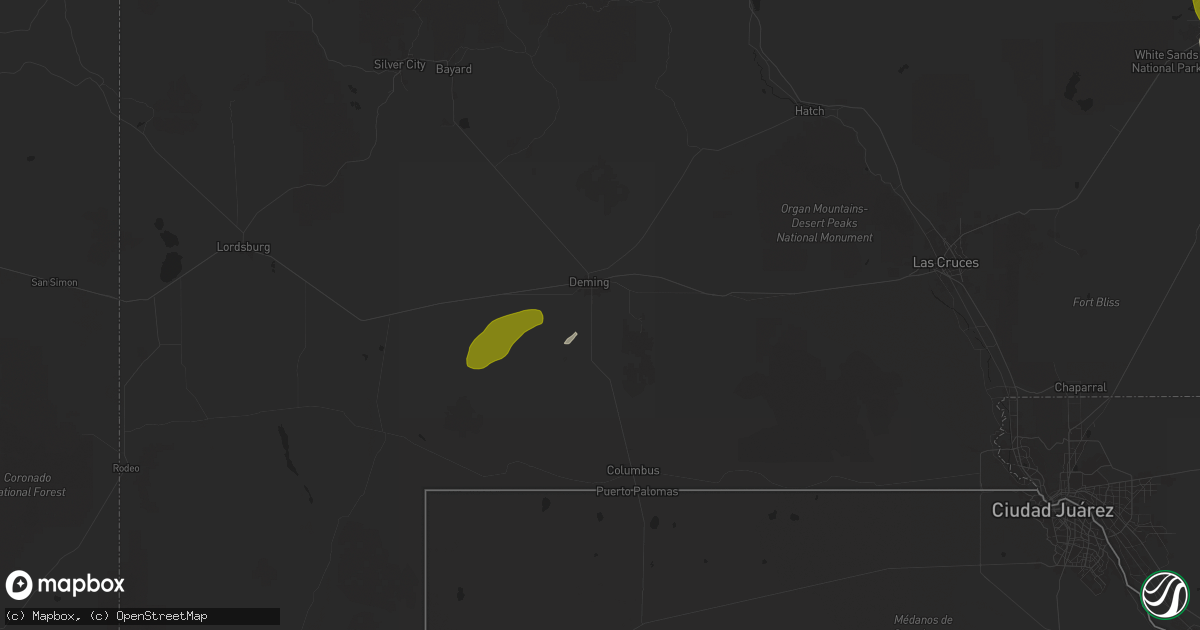 Hail map in Deming, NM on September 28, 2025