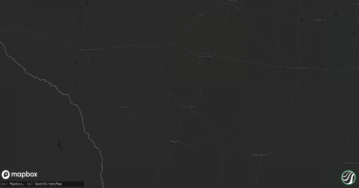 Hail map in Fort Davis, TX on September 28, 2025