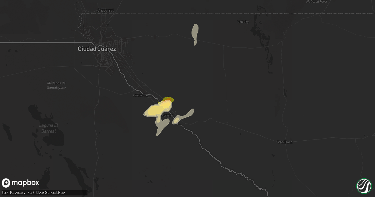 Hail map in Fort Hancock, TX on September 28, 2025
