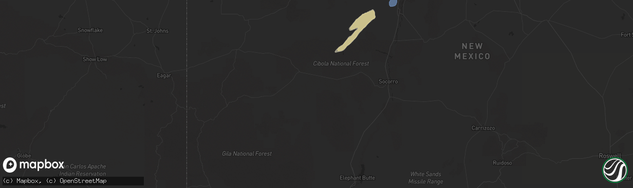 Hail map in Magdalena, NM on September 28, 2025
