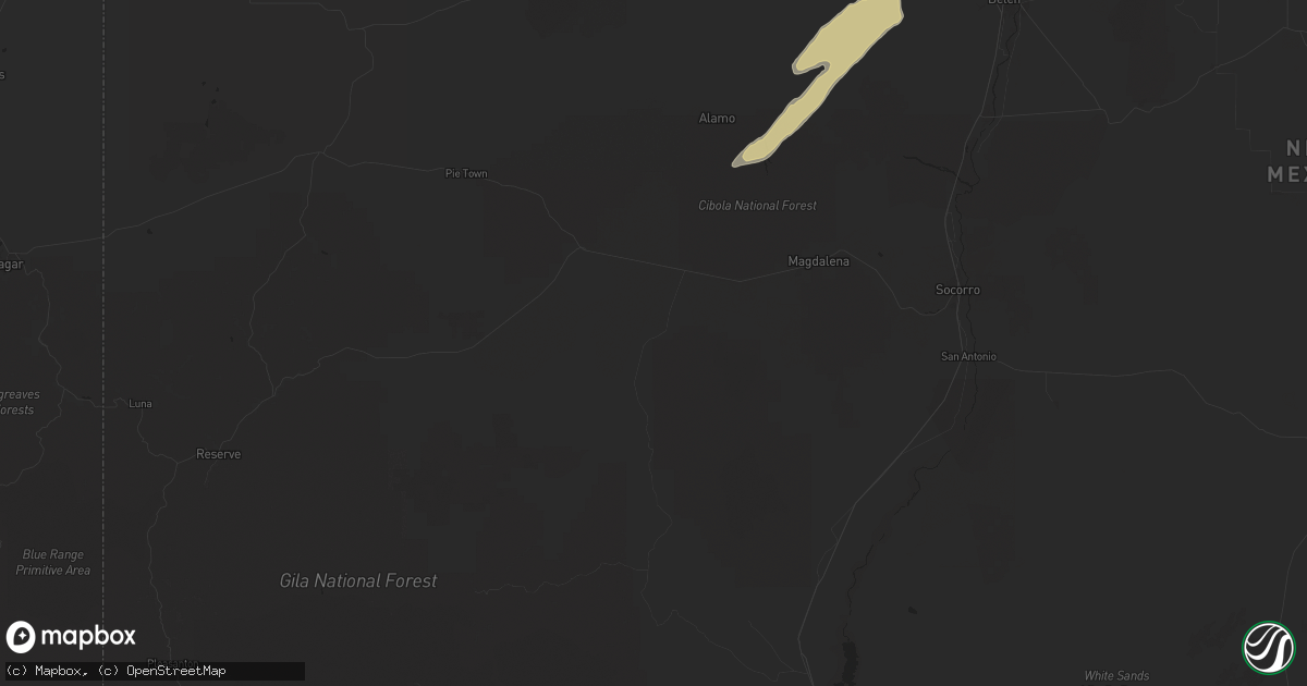 Hail map in Magdalena, NM on September 28, 2025