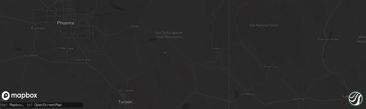 Hail map in Pima, AZ on September 28, 2025