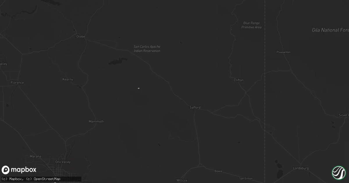 Hail map in Pima, AZ on September 28, 2025