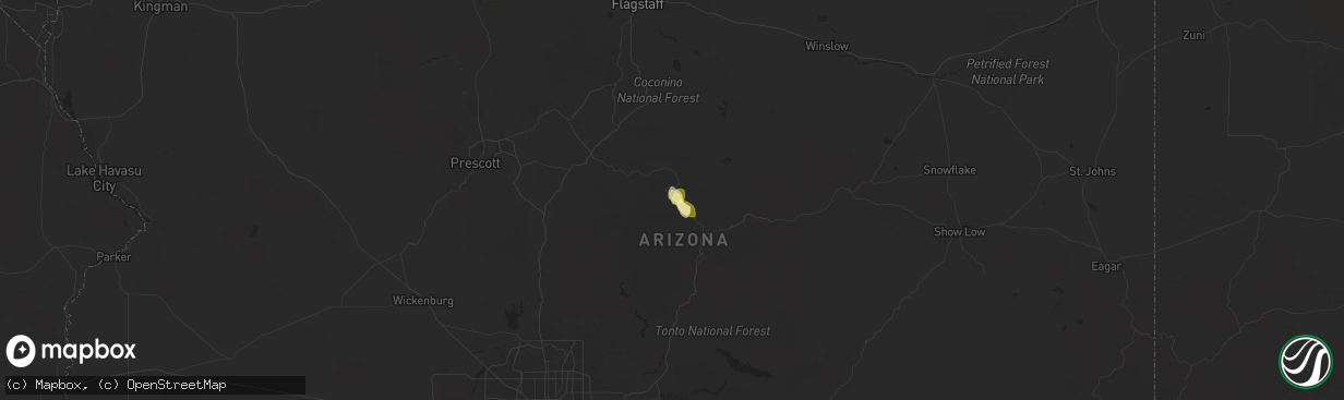 Hail map in Pine, AZ on September 28, 2025