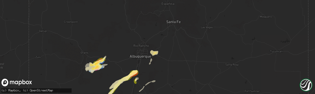 Hail map in Sandia Park, NM on September 28, 2025
