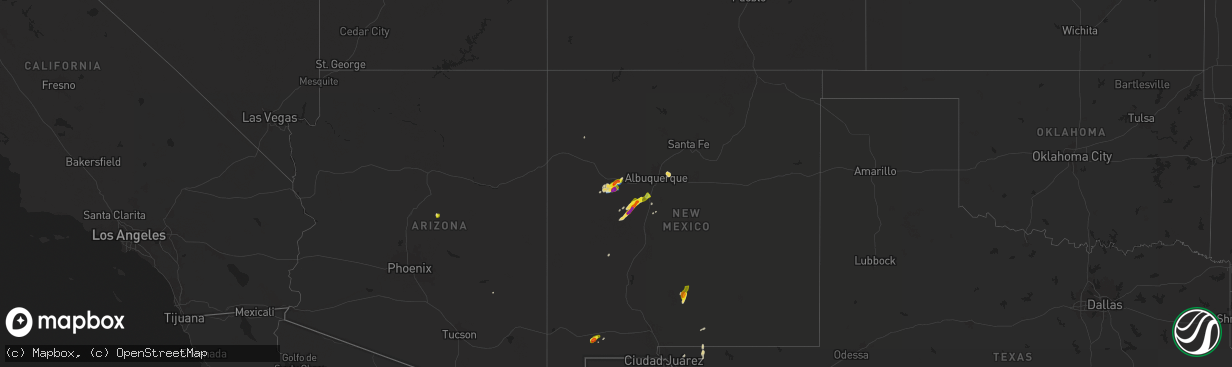Hail map on September 28, 2025