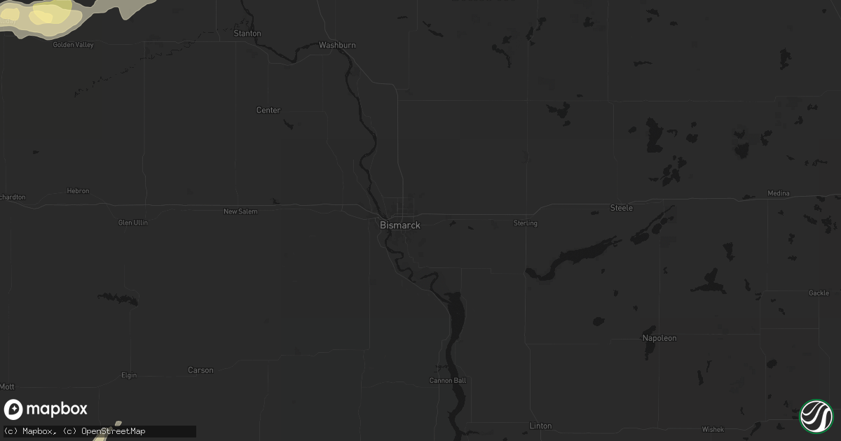 Hail map in Bismarck, ND on September 28, 2026