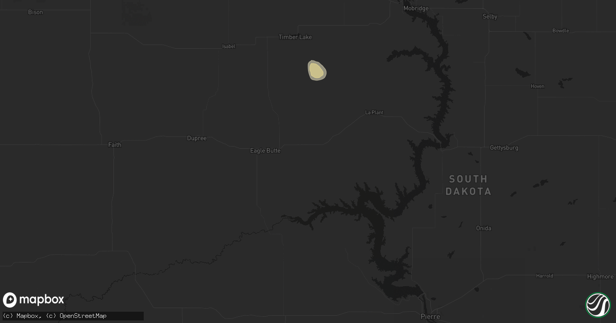 Hail map in Eagle Butte, SD on September 28, 2026