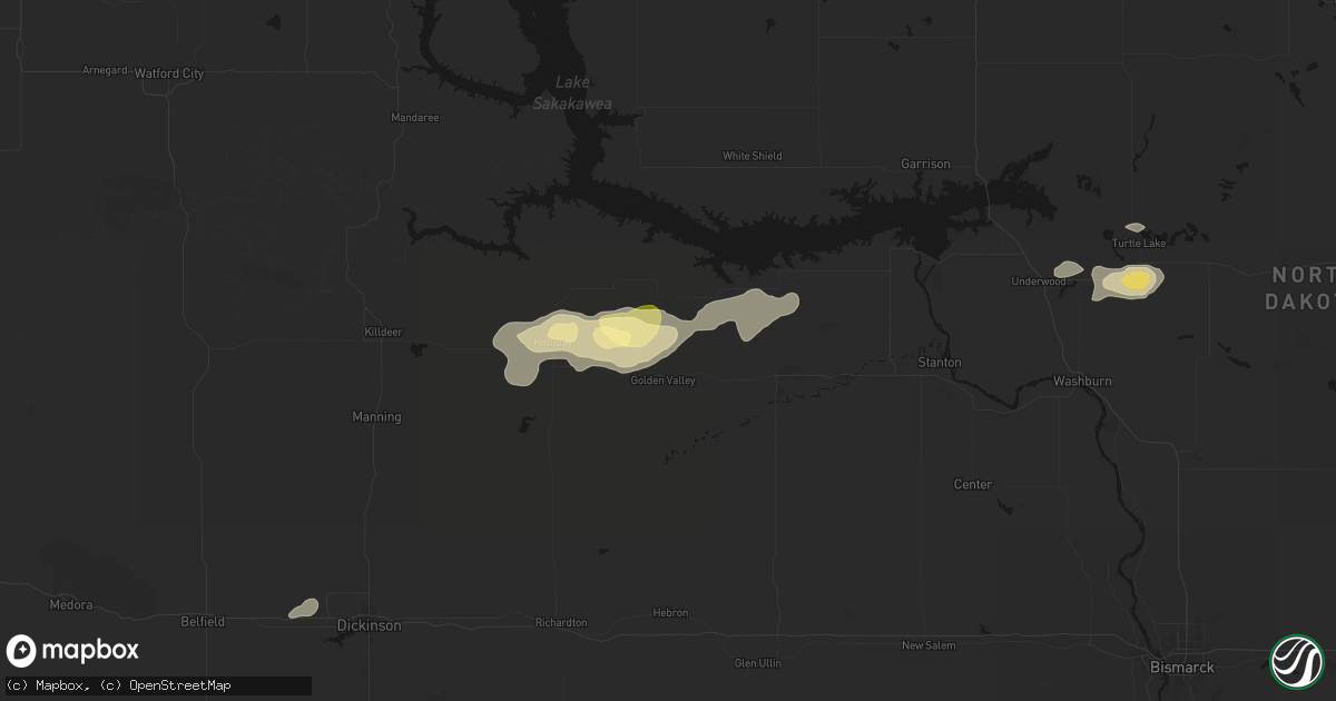 Hail map in Golden Valley, ND on September 28, 2026