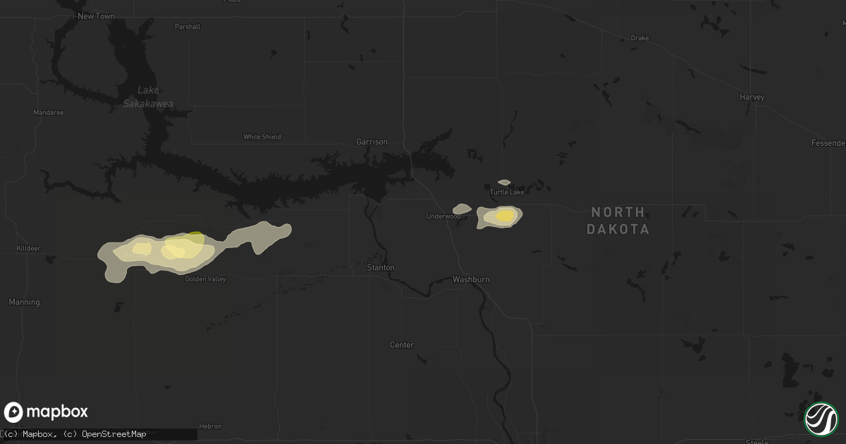 Hail map in Underwood, ND on September 28, 2026
