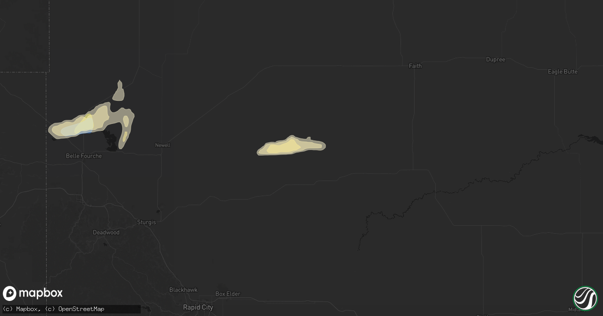 Hail map in Union Center, SD on September 28, 2026
