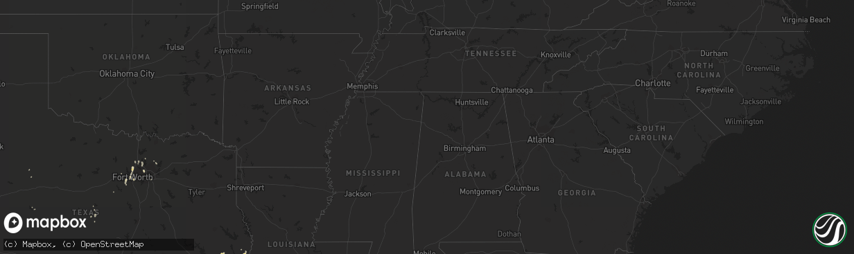 Hail map in Louisiana on September 29, 2011