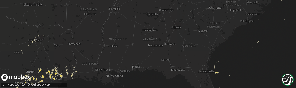 Hail map on September 29, 2011