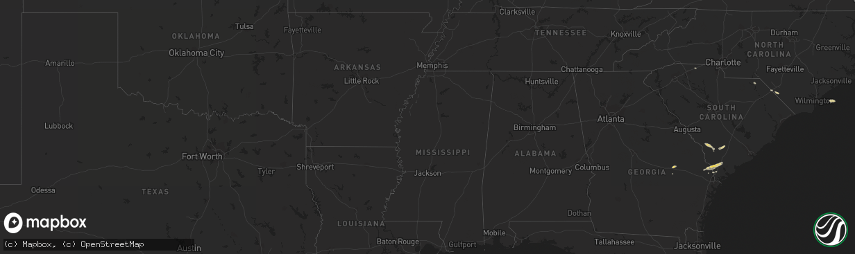 Hail map on September 29, 2012