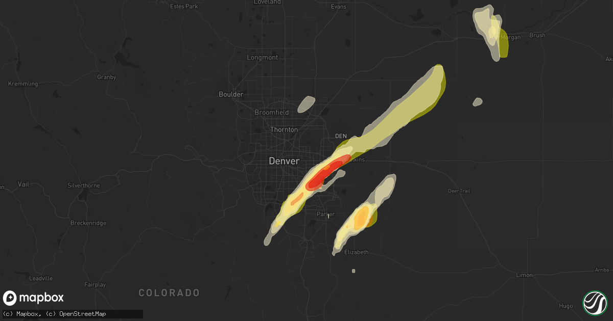 Hail map in Aurora, CO on September 29, 2014