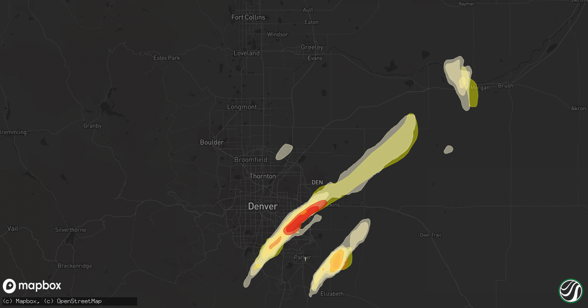 Hail map in Brighton, CO on September 29, 2014